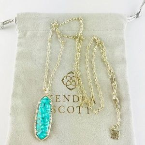 Kendra Scott Layla Pendant Necklace Veined Teal Magnesite